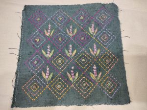 Patrón Sashiko acabado canario