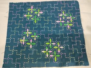Patrón Sashiko acabado canario